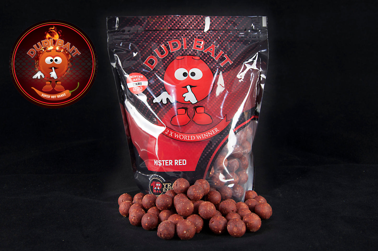 Boilies Mister Red ”Super Hot” Dudi Bait